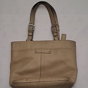 Coach Pebbled Leather Shoulder Bag in Camell